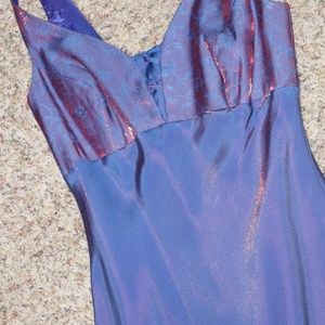 Comfortable, Floor Length purple-blue gown